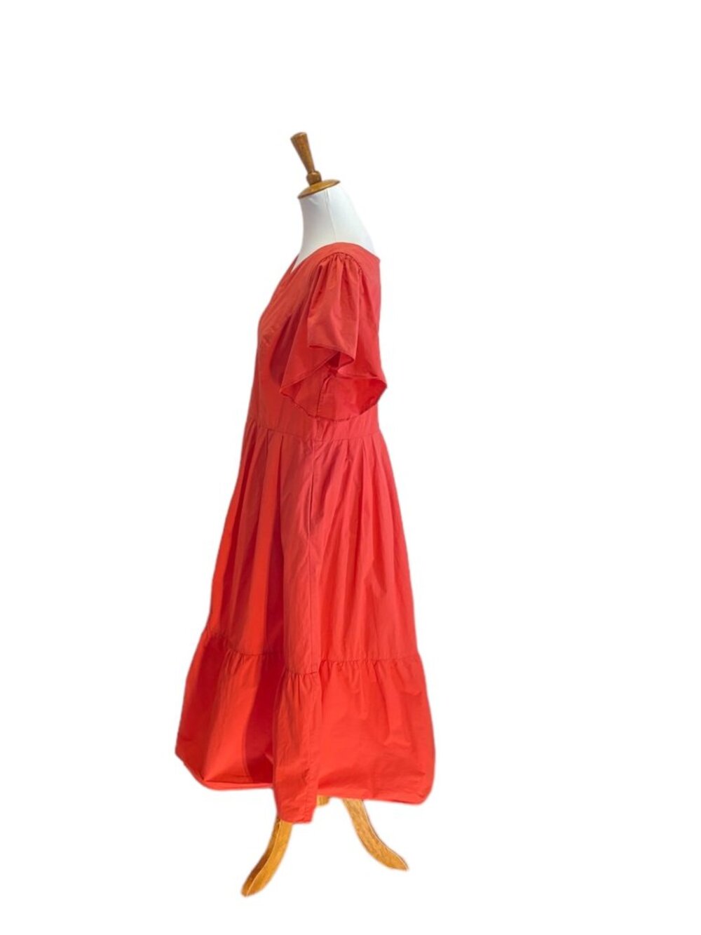 Marissa Webb Prairie Tiered Maxi Dress Coral Size 14 Boho Vacation Cottagecore - Picture 11 of 16